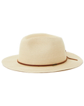 The Brixton Mens Wesley Straw Packable Fedora Hat in Tan