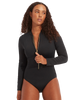 The Seafolly Womens Collective Zip Front Surfsuit (2023) in Black