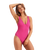 The Seafolly Womens Sea Dive Deep V Swimsuit in Fuchsia Rose