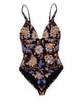 The Seafolly Womens Silk Road One Piece Swimsuit in Black