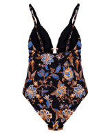 The Seafolly Womens Silk Road One Piece Swimsuit in Black