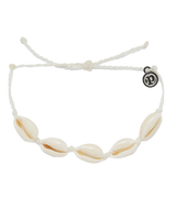 The Pura Vida Knotted Cowries Anklet  in White