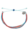 The Pura Vida Riptide Bracelet in Red & Blue