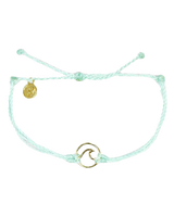 The Pura Vida Wave Gold Bracelet in Seafoam