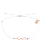 The Pura Vida Delicate Wave Rose Gold Bracelet in White