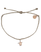 The Pura Vida Sea Turtle Rose Gold Bracelet in Light Grey