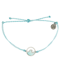 The Pura Vida Stone Wave Silver Bracelet in Crystal Blue