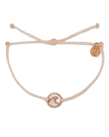 The Pura Vida Opaque Resin Wave Bracelet in Rose Gold & Vanilla