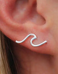 Wave Climber Earrings in Silver