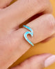 The Pura Vida Enamel Wave Ring in Silver