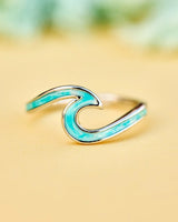 The Pura Vida Enamel Wave Ring in Silver