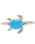 The Pura Vida Opal Sea Turtle Ring in Silver