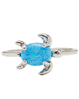 The Pura Vida Opal Sea Turtle Ring in Silver