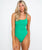 The Seafolly Womens Sea Dive Scoop Neck Swimsuit in Jade