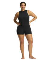 The Seafolly Womens Boyleg Zip Back One Piece Swimsuit