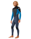 The Rip Curl Mens Omega 3/2mm Back Zip Wetsuit in Blue