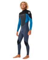 The Rip Curl Mens Omega 3/2mm Back Zip Wetsuit in Blue