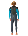 The Rip Curl Mens Omega 3/2mm Back Zip Wetsuit in Blue