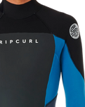 The Rip Curl Mens Omega 3/2mm Back Zip Wetsuit in Blue