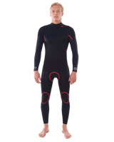 The Rip Curl Mens Omega 3/2mm Back Zip Wetsuit in Black