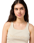 The Wrangler Womens Logo Vest in Stone