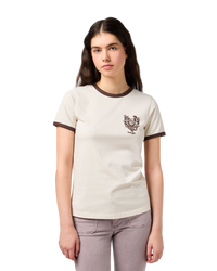 The Wrangler Womens Ringer T-Shirt in Vintage White