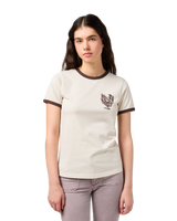 The Wrangler Womens Ringer T-Shirt in Vintage White