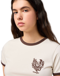 The Wrangler Womens Ringer T-Shirt in Vintage White