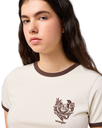 The Wrangler Womens Ringer T-Shirt in Vintage White