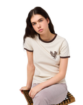 The Wrangler Womens Ringer T-Shirt in Vintage White