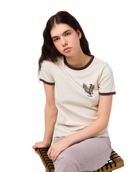 The Wrangler Womens Ringer T-Shirt in Vintage White