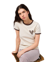 The Wrangler Womens Ringer T-Shirt in Vintage White