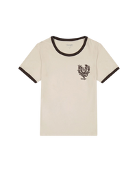 The Wrangler Womens Ringer T-Shirt in Vintage White