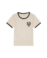 The Wrangler Womens Ringer T-Shirt in Vintage White