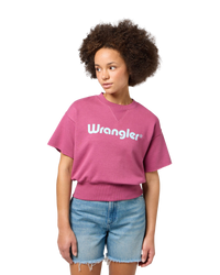 The Wrangler Womens Short Sleeve Sweatshirt in Violet