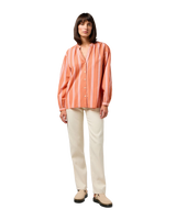 The Wrangler Womens Poet Sleeve Shirt in Brandied Melon