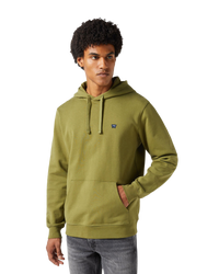 The Wrangler Mens Sign Off Hoodie in Capulet Olive