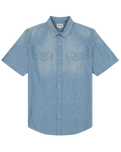 The Wrangler Mens Short Sleeve Western Shirt in Light Stone