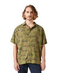 The Wrangler Mens Resort Shirt in Olive Scenic