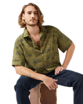 The Wrangler Mens Resort Shirt in Olive Scenic