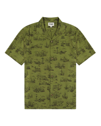 The Wrangler Mens Resort Shirt in Olive Scenic