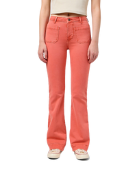 The Wrangler Womens Flare Trousers in Burnt Sienna