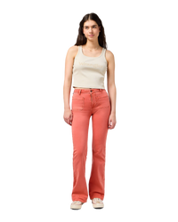 The Wrangler Womens Flare Trousers in Burnt Sienna