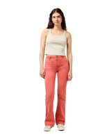 The Wrangler Womens Flare Trousers in Burnt Sienna