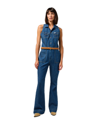 The Wrangler Womens Racer Back Cat Suit in Indigo Wranch