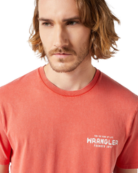 The Wrangler Mens Graphic T-Shirt in Burnt Sienna