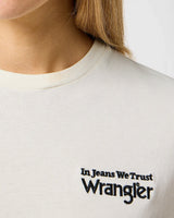 The Wrangler Womens Graphic T-Shirt in Vintage White | Available at Anns Cottage