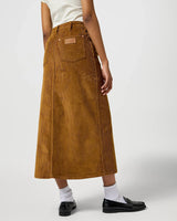 The Wrangler Womens Corduroy Maxi Skirt in Cognac