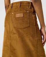 The Wrangler Womens Corduroy Maxi Skirt in Cognac