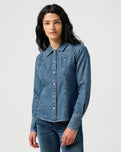 Exag Yoke Shirt in Faded Blue